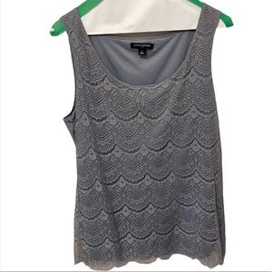 Banana republic grey lace sleeveless top size M